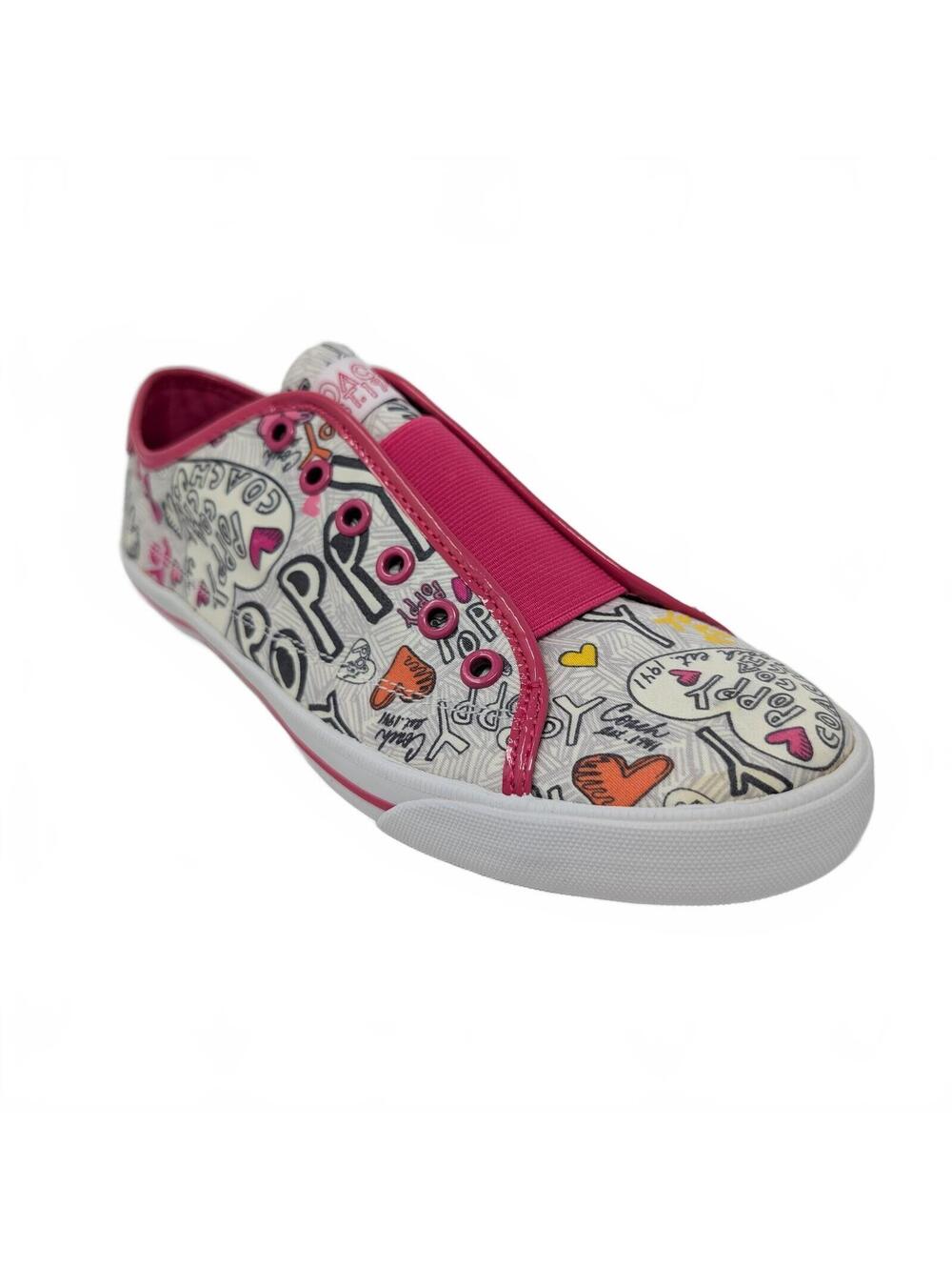 Coach 11 NO LACES Barrett Poppy Graffiti Heart Tennis Shoes Sneakers Streetwear